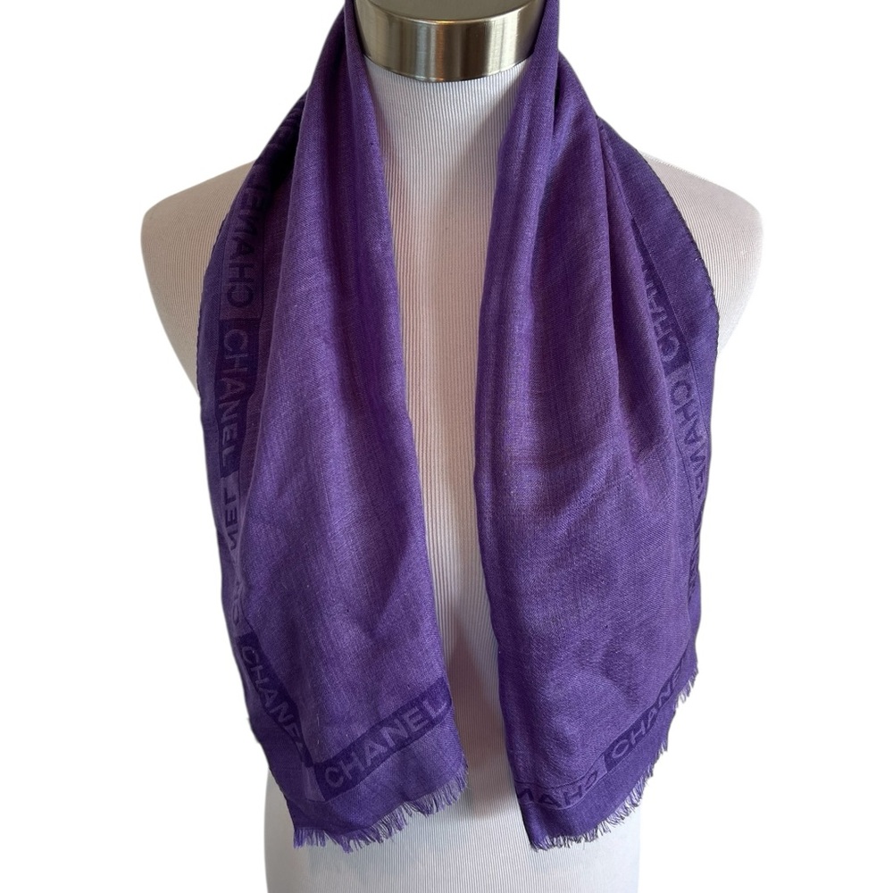 CHANEL—Purple Cashmere Scarf